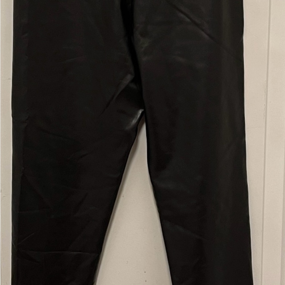 Joie Faux Leather Leggings Black Pull On Stretch Skinny Moto Edgy Biker Medium - Picture 4 of 11
